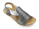Skórzane sandały damskie wsuwane - Helios Komfort 109, szare