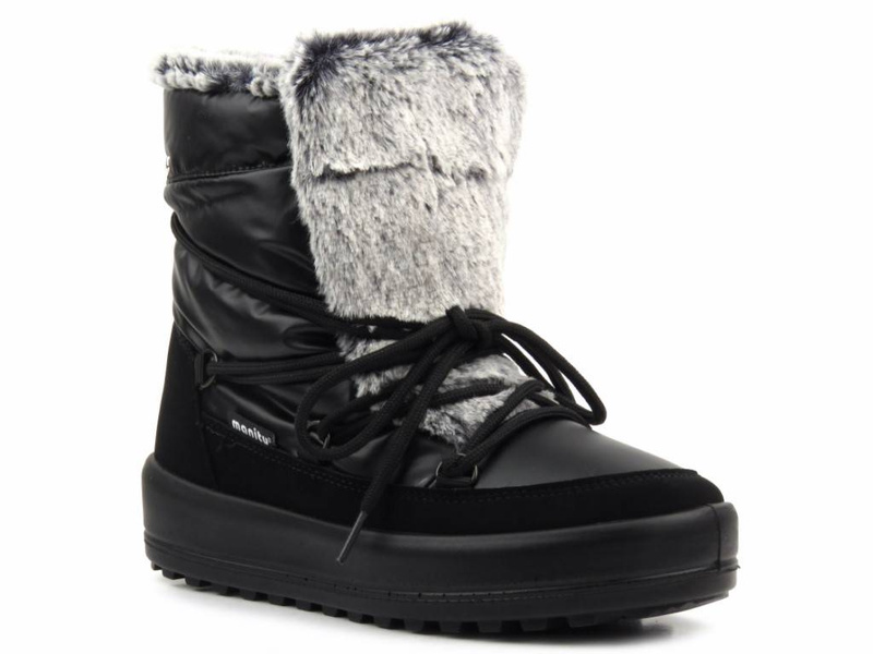 Ciepłe śniegowce, eskimoski damskie -Manitu 990091, czarne