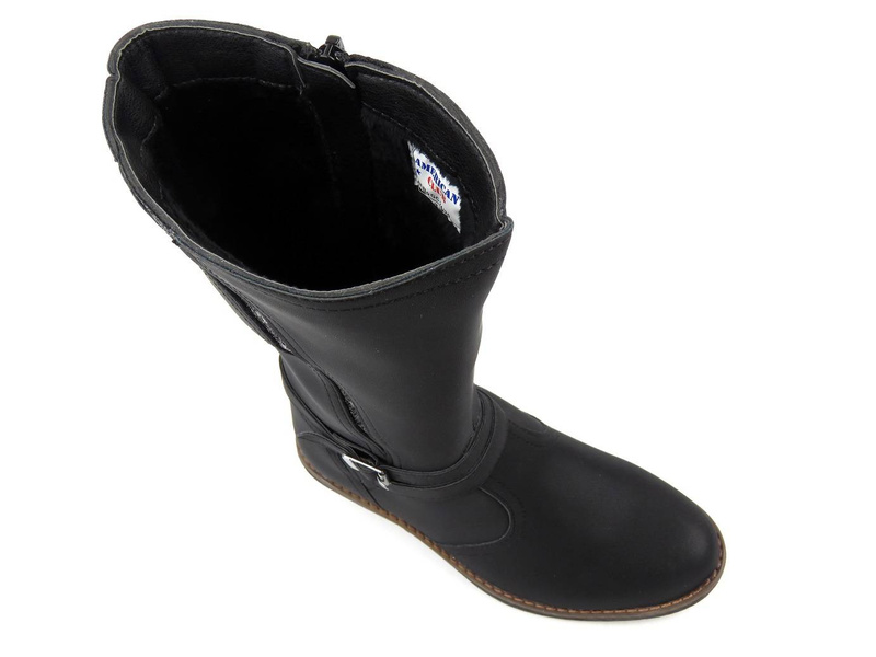 Wysokie kozaki dziecięce na suwak - AMERICAN CLUB GC 24/20, czarne