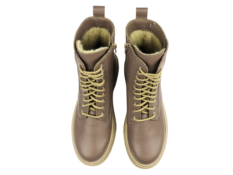 Wygodne botki damskie z naturalnej skóry Nika Komfort 1363, taupe