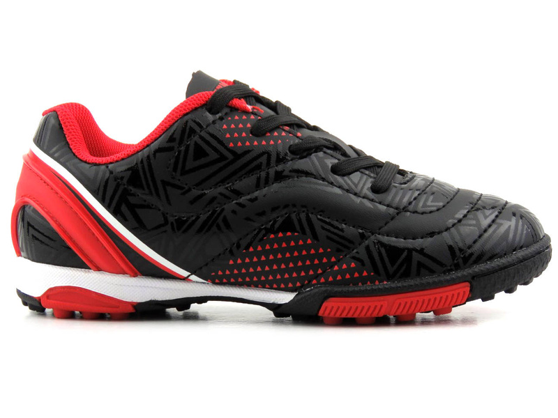 Buty sportowe dziecięce typu turfy - American Club OG 09/20, czarno-czerwone