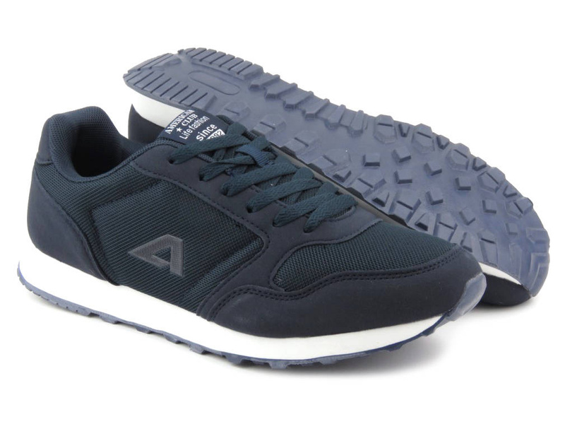 Sneakersy męskie sznurowane - AMERICAN CLUB WT135/23, granatowe