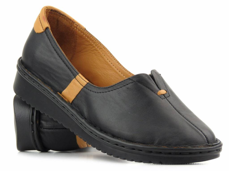 Półbuty damskie skórzane - Artiker 50C0346, czarne