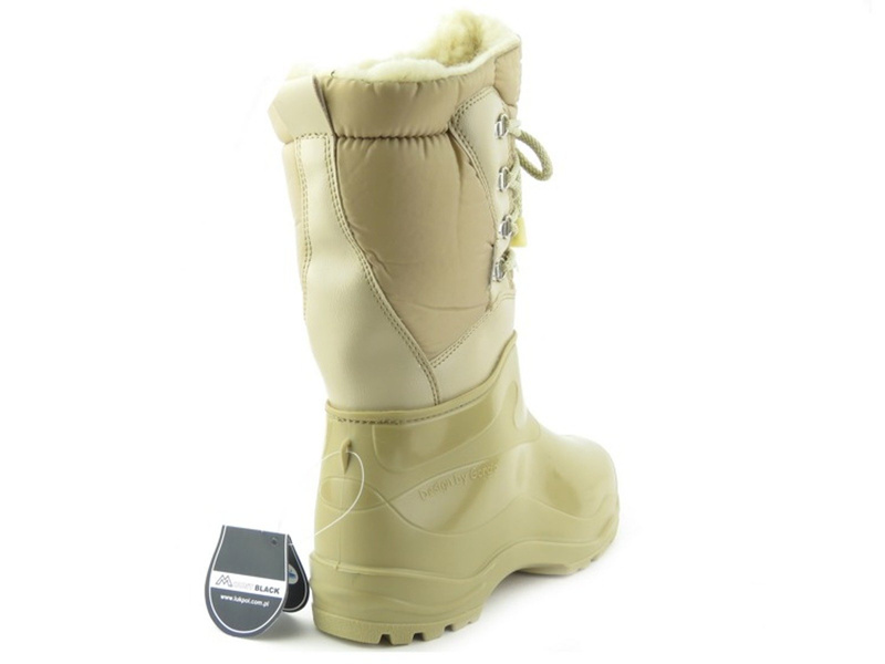 Wodoodporne śniegowce damskie z wełną - Łukpol Mount Black, beżowe