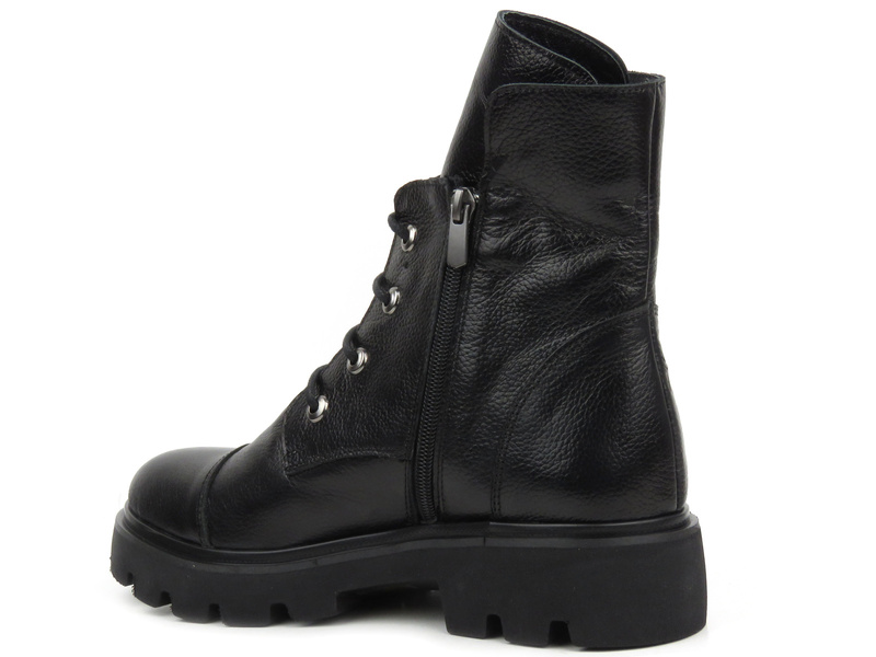 Botki, trzewiki damskie ze skóry naturalnej- VENEZIA 00101516D, czarne