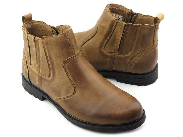 Trzewiki męskie jesienno-zimowe - AMERICAN CLUB CY62/22, brązowe