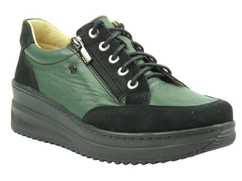 Skórzane półbuty damskie Helios 431, c.zielony