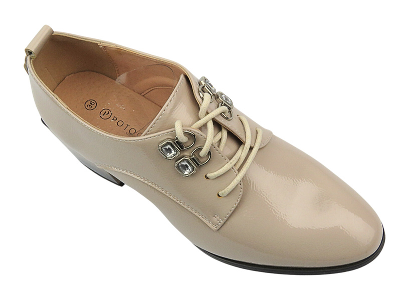 Eleganckie buty damskie - Potocki 24-12304, beżowe