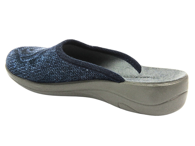 Kapcie Domowe Damskie - Inblu RO-09 Granatowe - Wsuwane 