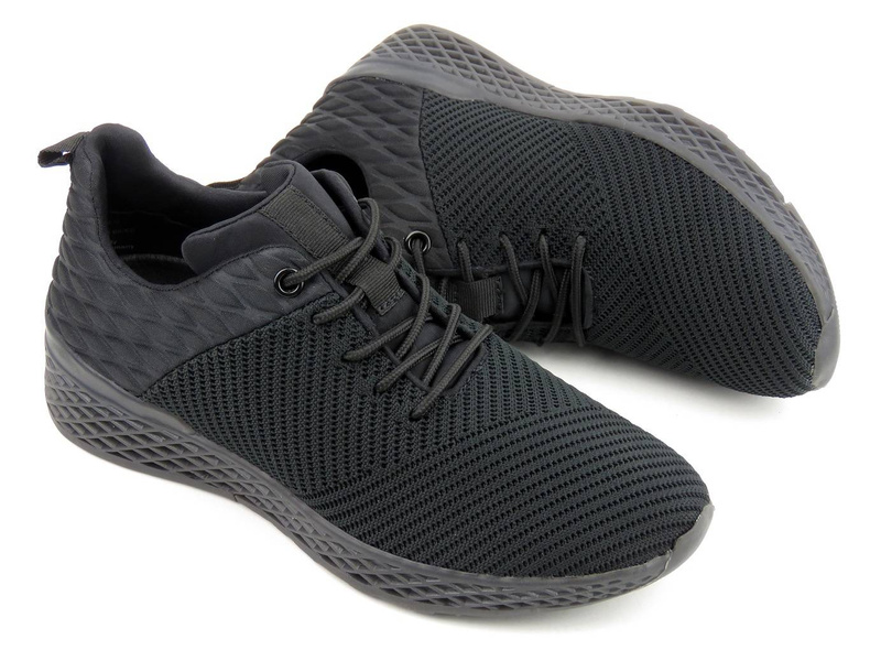 Lekkie sneakersy damskie z miękkiej tkaniny - Marco Tozzi 2-23707-28, czarne