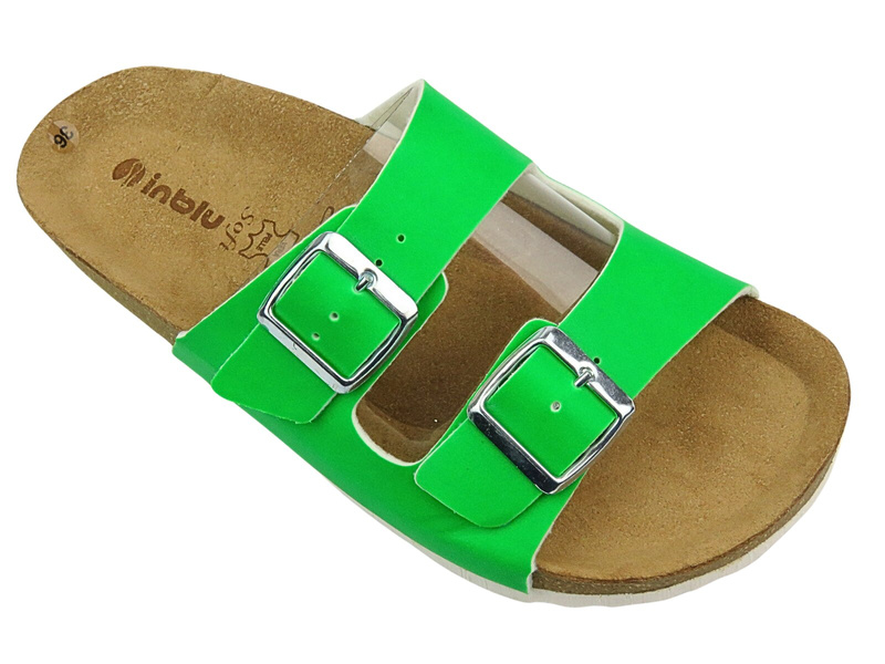 Klapki Damskie Z Klamrami - INBLU FLUBIRIC, Zielone