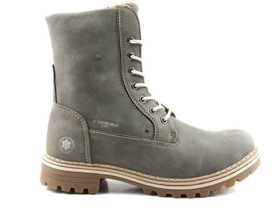 Trapery damskie z ociepleniem - AMERICAN CLUB RH48/19, szare