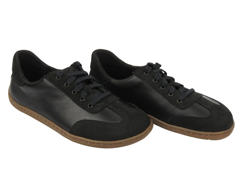 Barefoot skórzane minimalistyczne półbuty damskie czarne Wasak 0744 tegość H