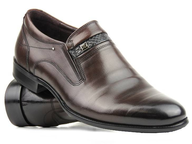Eleganckie loafersy, półbuty męskie - JOHN DOUBARE Y705-1-433, brązowe