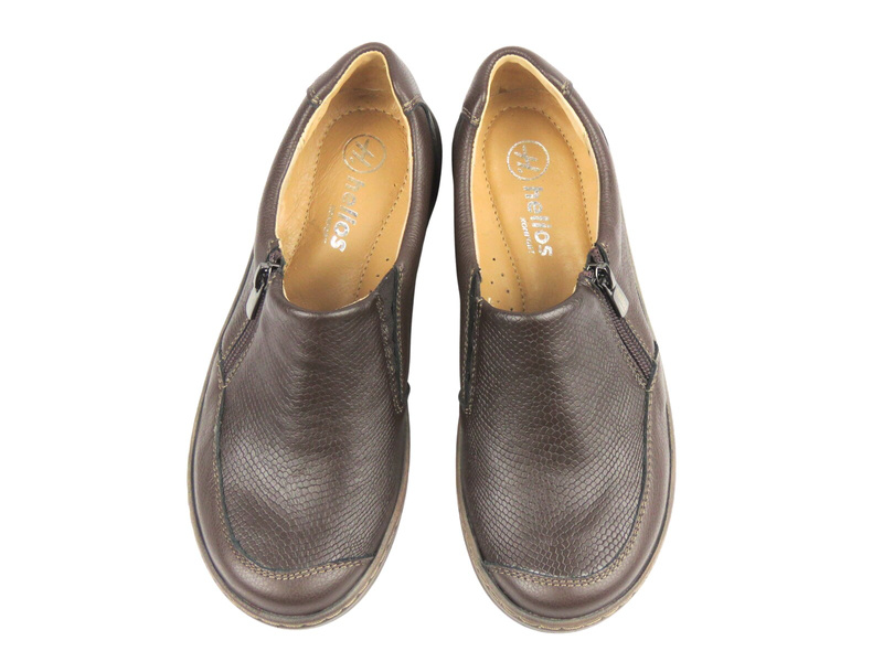 Wygodne półbuty damskie Helios Komfort 356-2S, brązowe