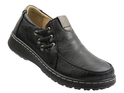 Wsuwane półbuty damskie czarne Potocki 25-90353