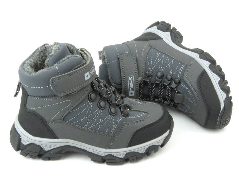 Trekkingi dziecięce, buty zimowe News 22DZ23-5245, szare