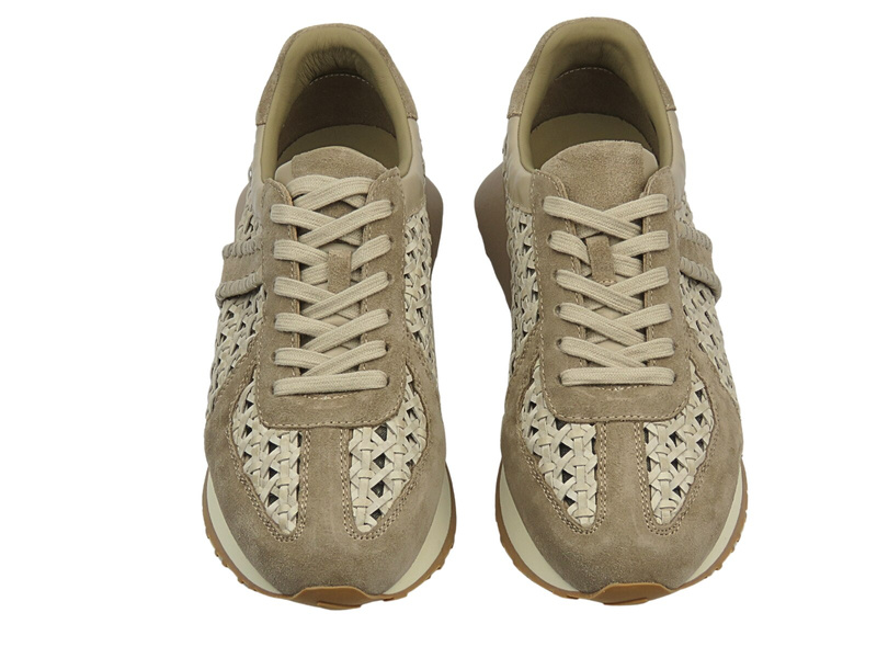 Ażurowe półbuty damskie na grubej podeszwie beżowe John Doubare H2488B-22-1