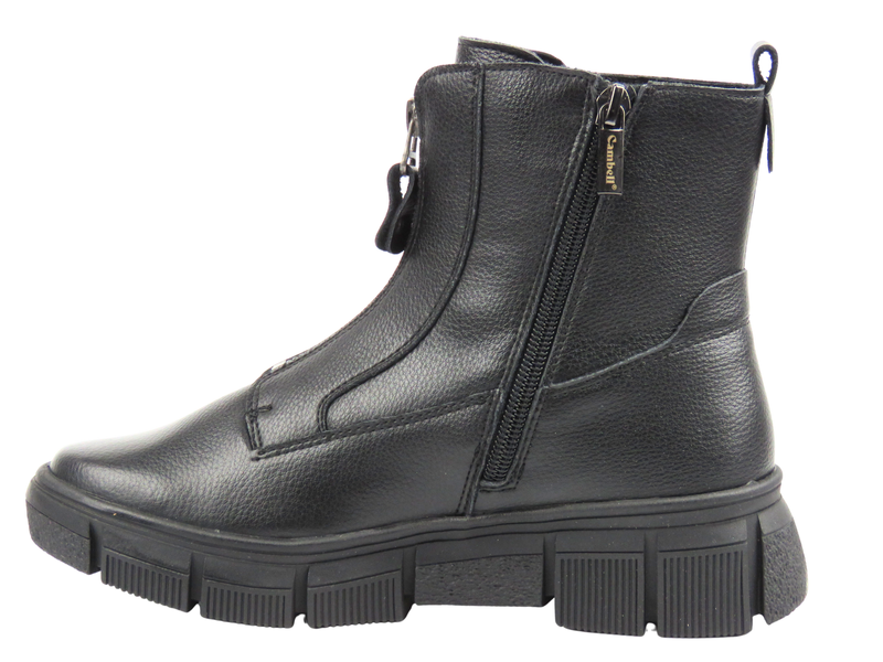 Wygodne botki damskie ze skóry Cambell, czarne