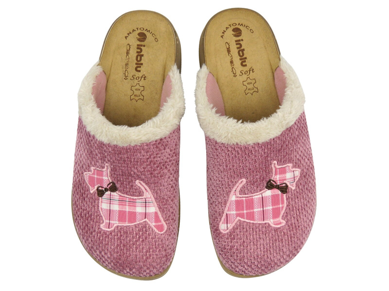 Miękkie kapcie damskie ze skórzaną wkładką różowe Inblu CT-42