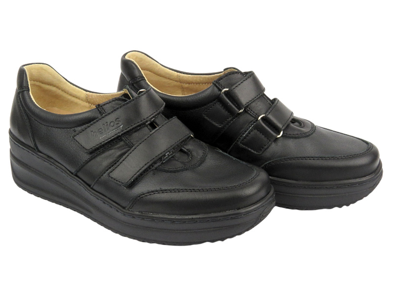 Półbuty damskie na rzep - Helios 432, czarne