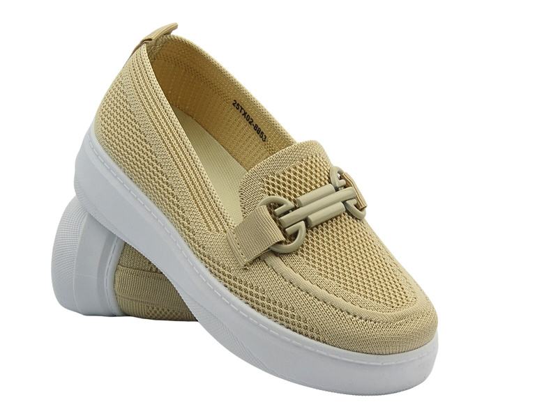 Półbuty, espadryle damskie beżowe News 25TX02-8853