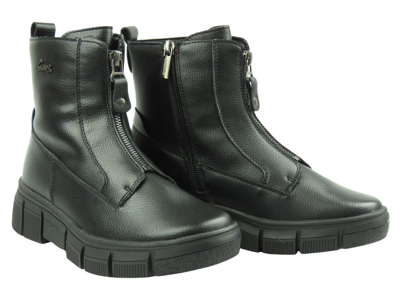 Wygodne botki damskie ze skóry Cambell, czarne