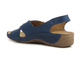 Skórzane sandały damskie ze skrzyżowanymi paskami - HELIOS Komfort 229-1, granatowe