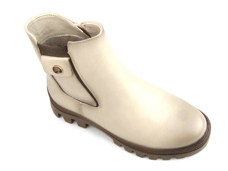 Beżowe botki, workery damskie - Potocki 23-12167, beżowe