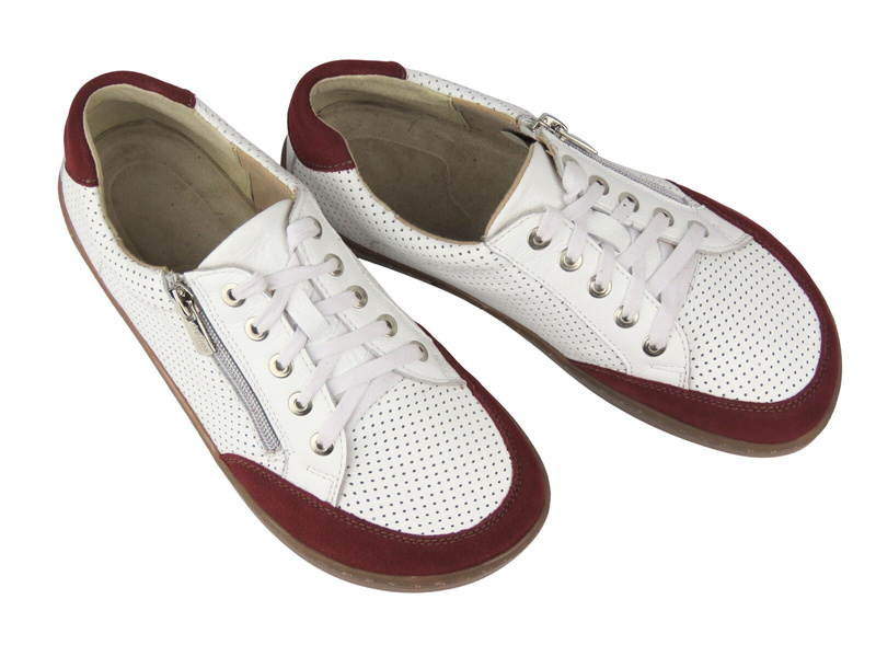 Barefoot skórzane minimalistyczne półbuty damskie Helios Komfort 470, białe 3
