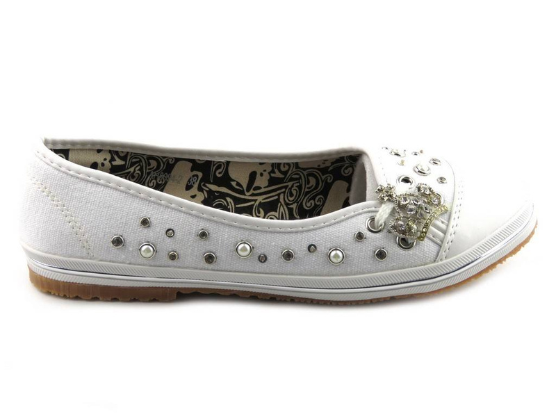 Baleriny, trampki młodzieżowe - ALWAYS AH8094-1, białe