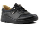 Skórzane półbuty damskie w stylu sportowym - HELIOS Komfort 386, czarne