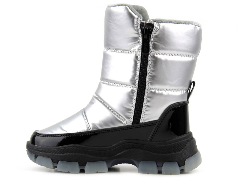 Solidne śniegowce dziecięce z ciepłą, wełnianą wyściółką - WEESTEP R982357867S (R982358855), srebrne