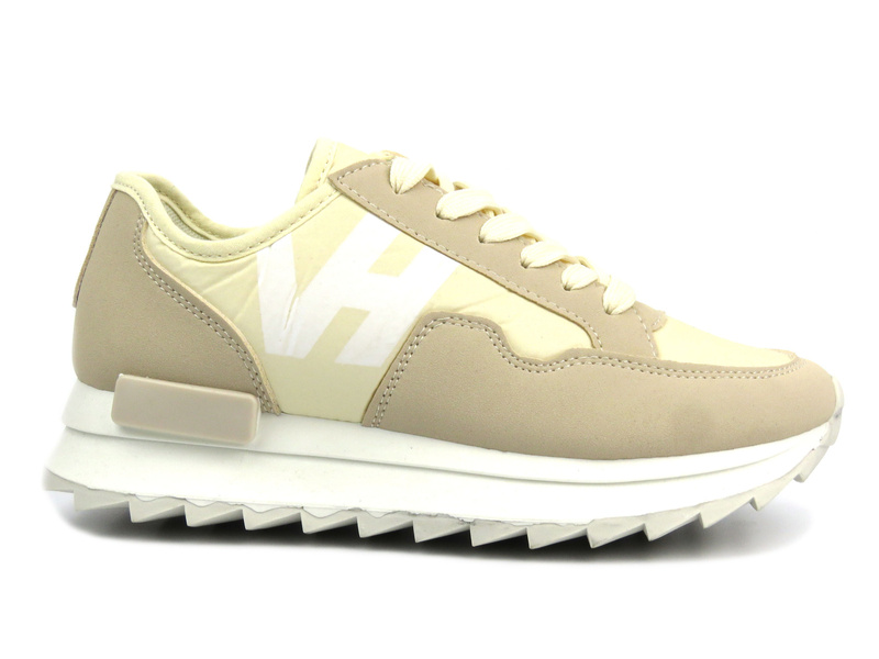 Sneakersy damskie na platformie - Potocki 24-16311, beżowe