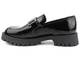 Lakierowane lordsy damskie na traperowej podeszwie - VENEZIA 0010276R658, czarne
