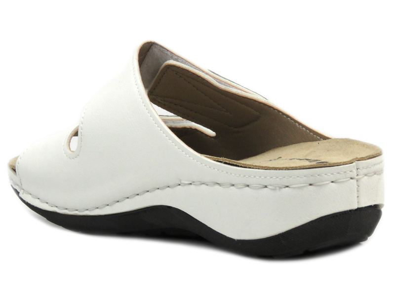 Klapki damskie na rzepy- INBLU WD-13, białe