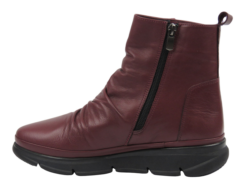 Botki damskie Nika Komfort 0452-505, burgund