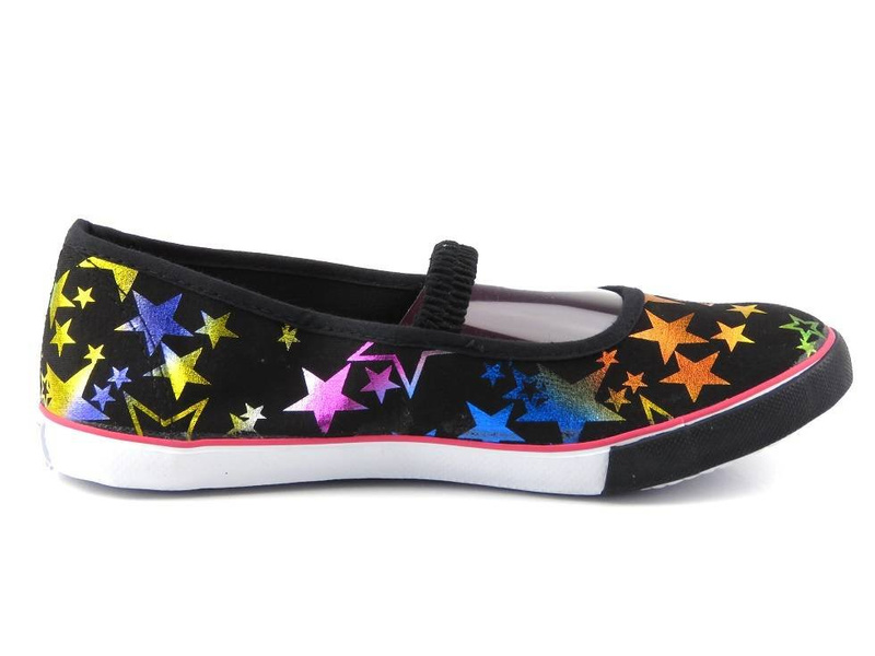 Trampki młodzieżowe w gwiazdki - AMERICAN CLUB 155, czarne