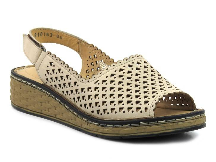 Sandały damskie z odkrytymi palcami - MANITU 910163-08, beżowe