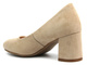 Eleganckie buty damskie na klocku - Potocki 24-12340, beżowe