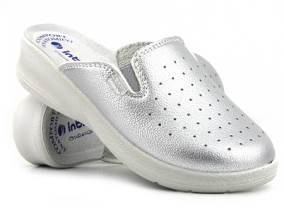 Klapki damskie sanitarne Inblu 50-34, srebrne