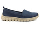 Wygodne, skórzane półbuty, mokasyny damskie polskie - HELIOS Komfort 405, granatowe