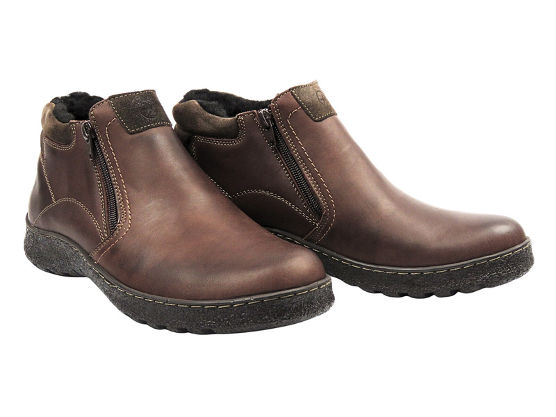 Lekkie, wygodne trzewiki męskie polskiej marki Helios 827, brąz