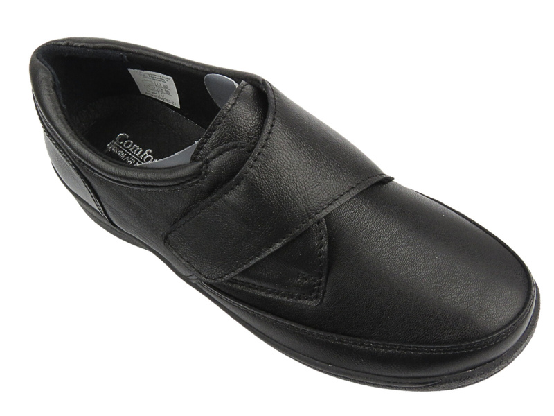 Półbuty damskie o podwyższonej tęgości H - Comfortabel 940380-01, czarne