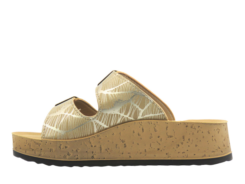 Klapki damskie z klamrami piaskowe INBLU ETNA