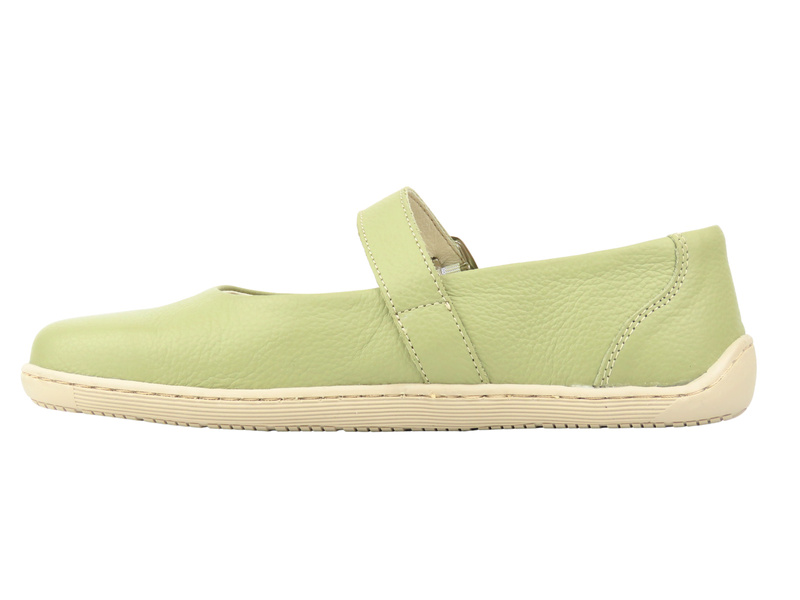 Barefoot skórzane minimalistyczne półbuty Helios Komfort 471, limonkowe