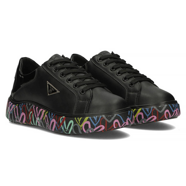 Skórzane sneakersy damskie Filippo DP4480/23, czarne