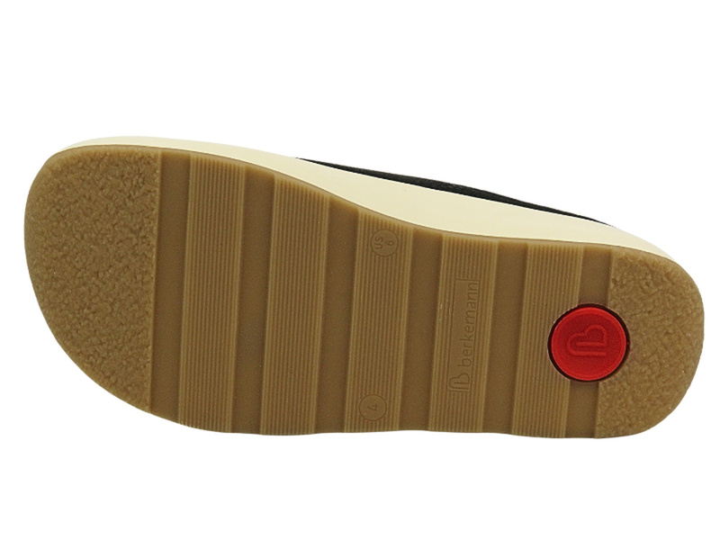 Skórzane klapki damskie - BERKEMANN Ella 03900-910, czarne