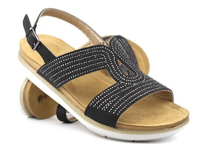 Sandały damskie płaskie - INBLU  PG-30, czarne