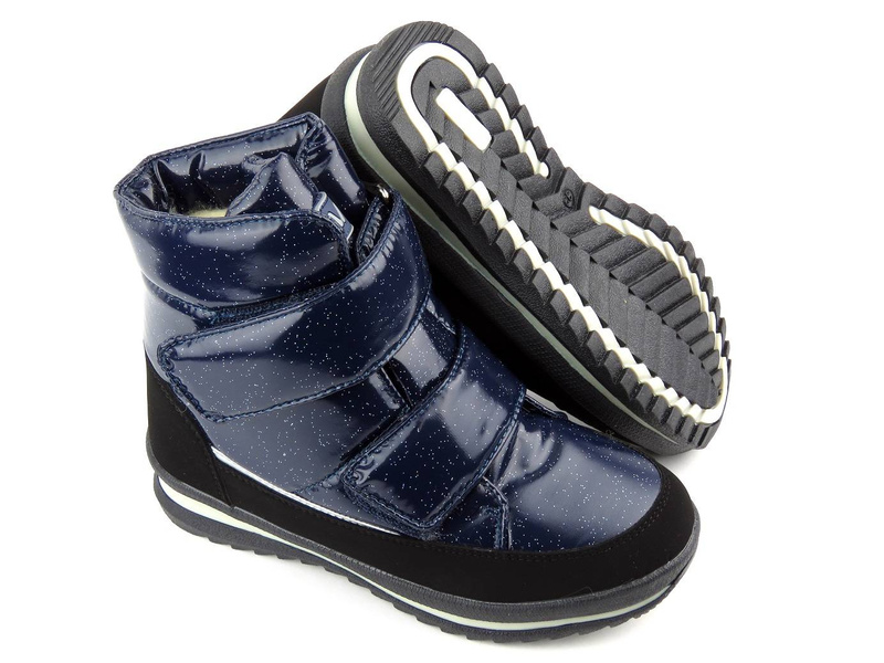 Śniegowce dziecięce z błyszczącym brokatem - WEESTEP R292958801BL, niebieskie